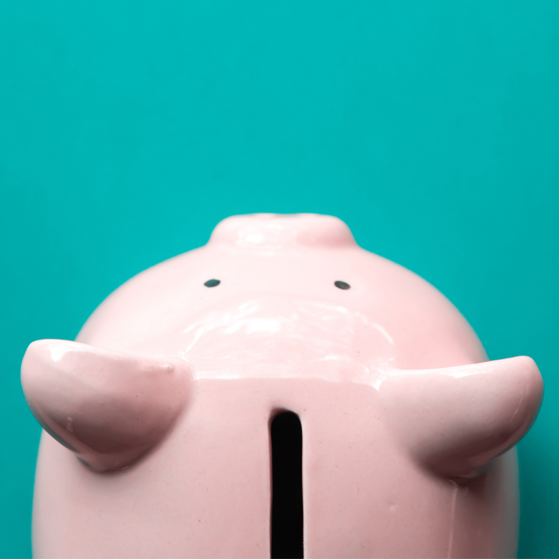 pink ceramic piggy style money box