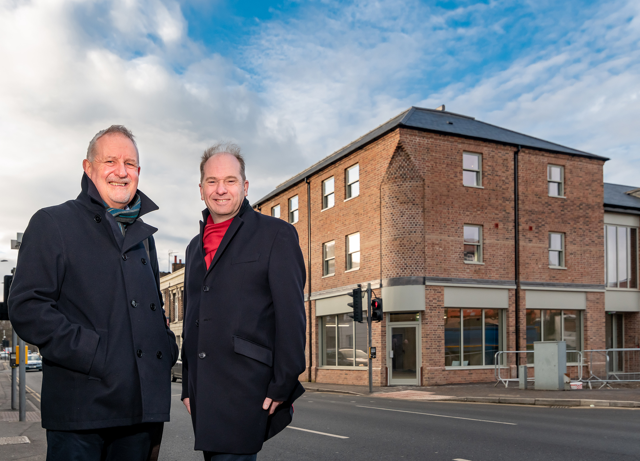 Andy Walder, Freebridge’s Chairman And Tony Hall, Chief Executive At Freebridge Outside The New Development.