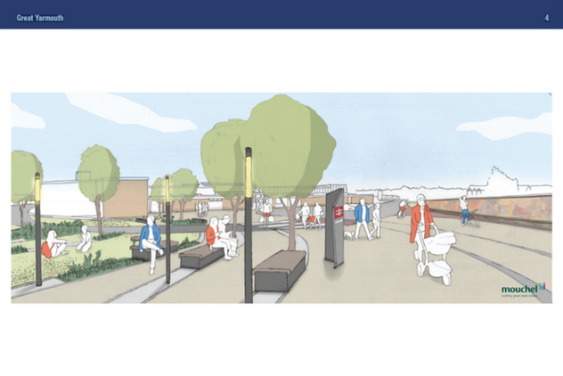 Artists Impression of the proposed improvements to the area in front of the train station