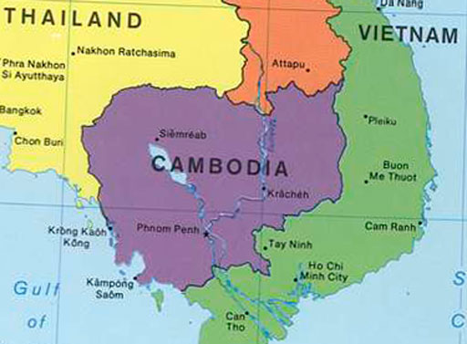 Map of Cambodia for Import Export Support