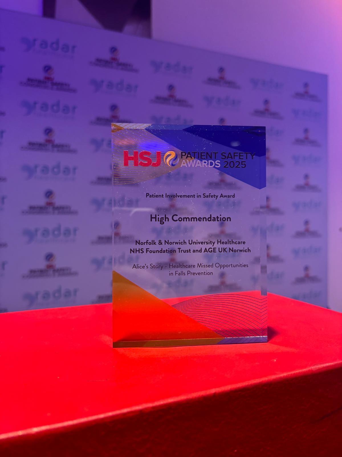 Falls Prevention Training Video Recognition Award