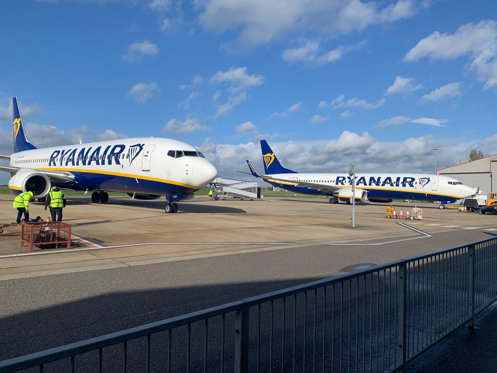 Two Ryanair Aircraft at Norwich Airport