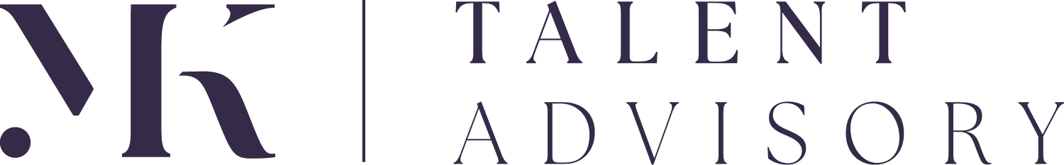 MK Talent advisory logo in dark purple showing the letters M & K and the full name of the bsuiness