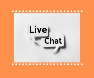 Live Chat words orange background