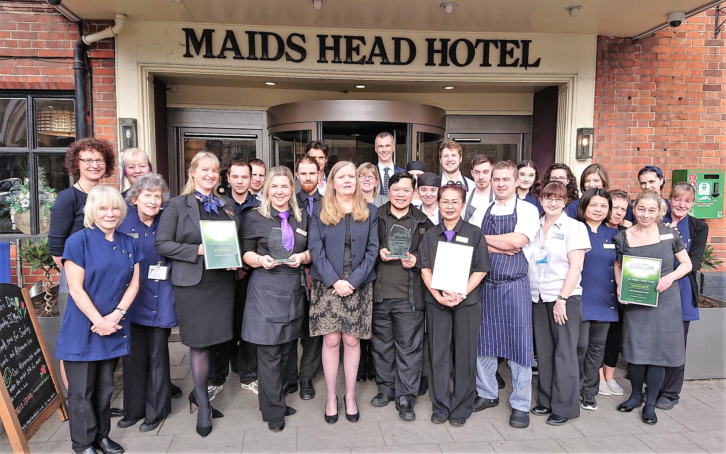 Maids Head Hotel Staff Celebrate the Tourism Awards Wins