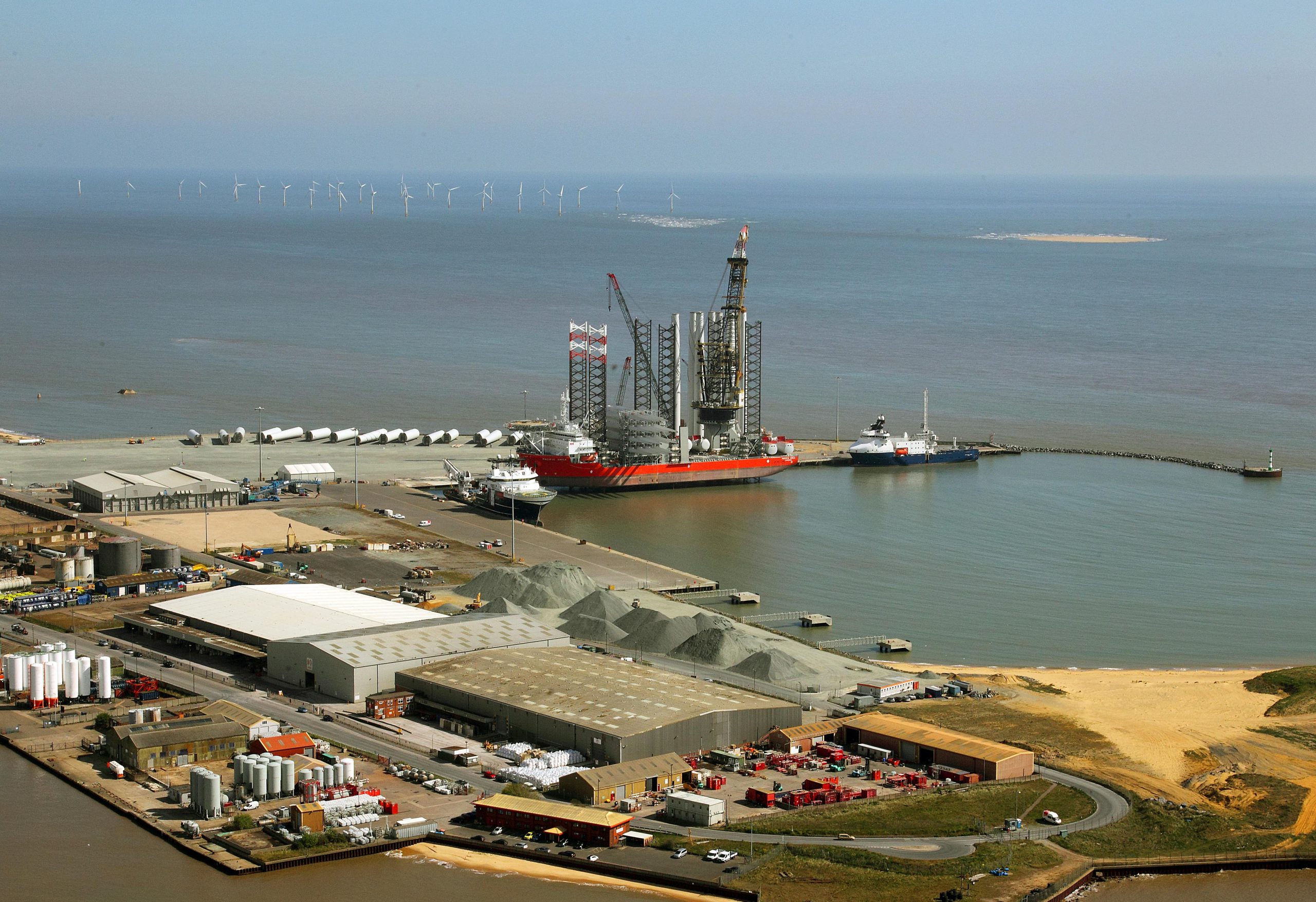 Nm Offshore Wind Farm Components In Great Yarmouth Outer Harbour Credit To Mike Page.jpg