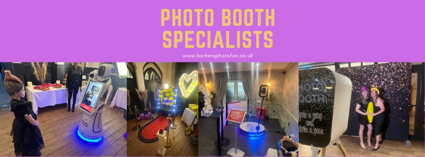 Banner Image with a few photos of photo booths on