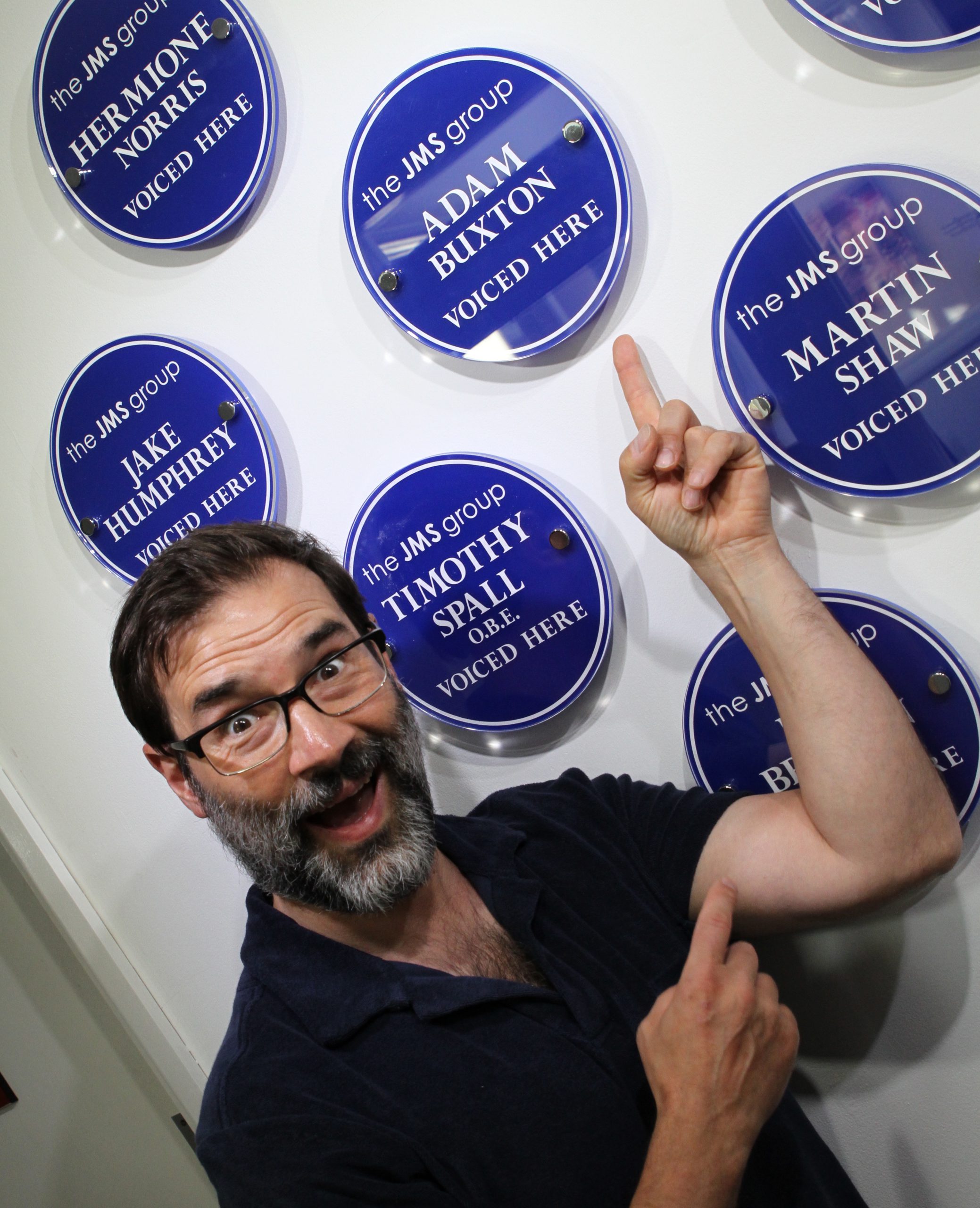 Adam Buxton recording at our JMS Studios