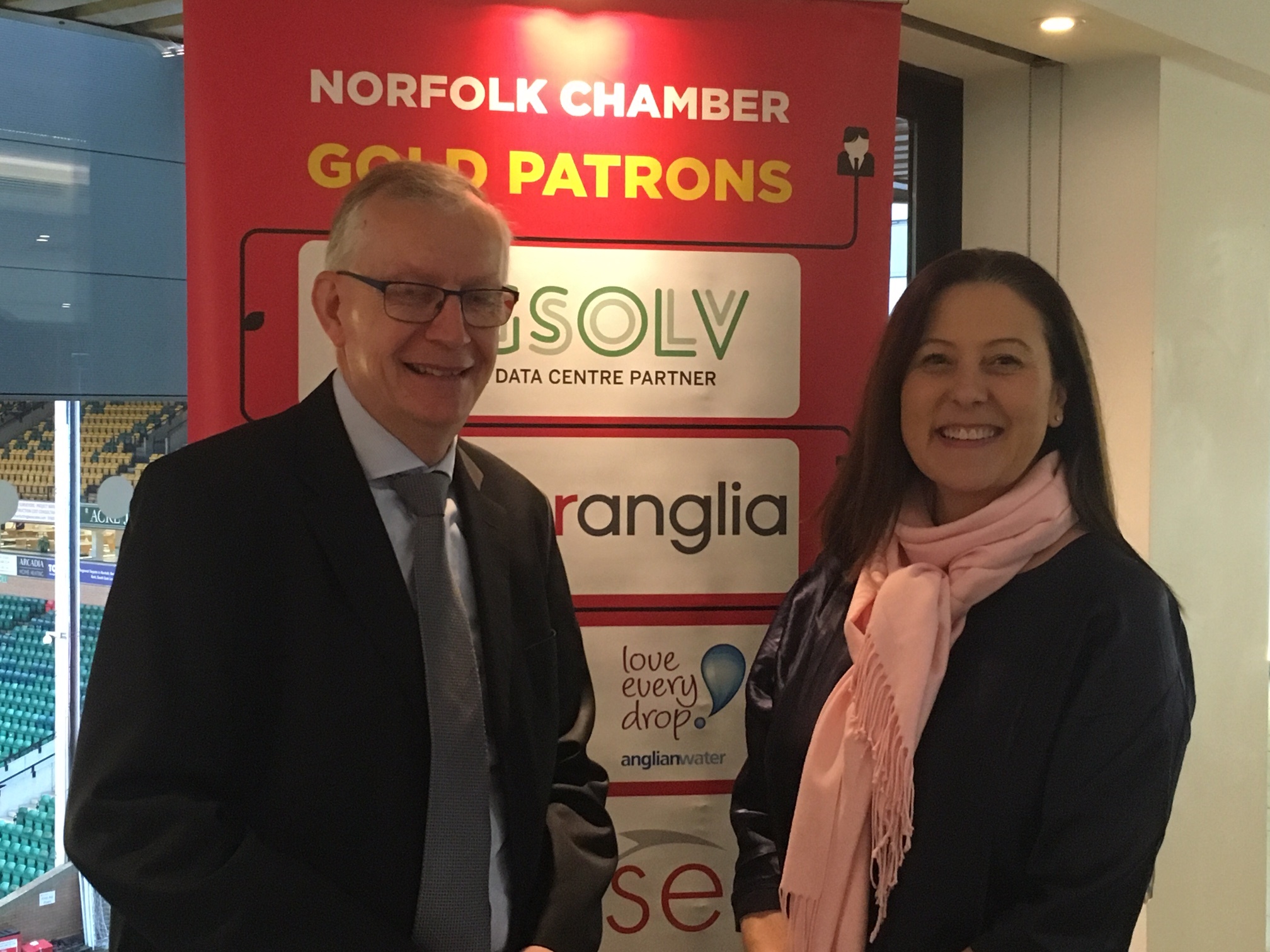 Phil Eckersley, Agent For The Bank Of England And Fiona Ryder, President Of Norfolk Chamber