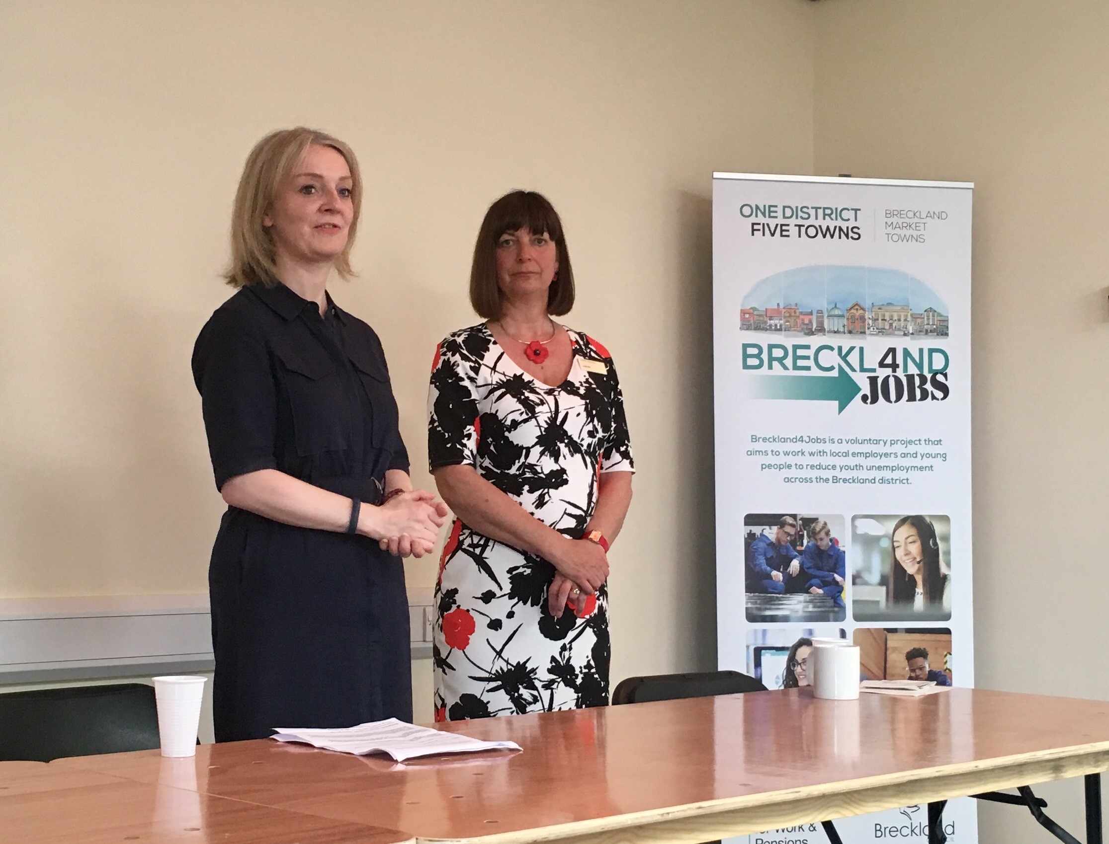 Liz Truss Mp And Julia Nix From Dwp Launched Breckland For Jobs In Thetford