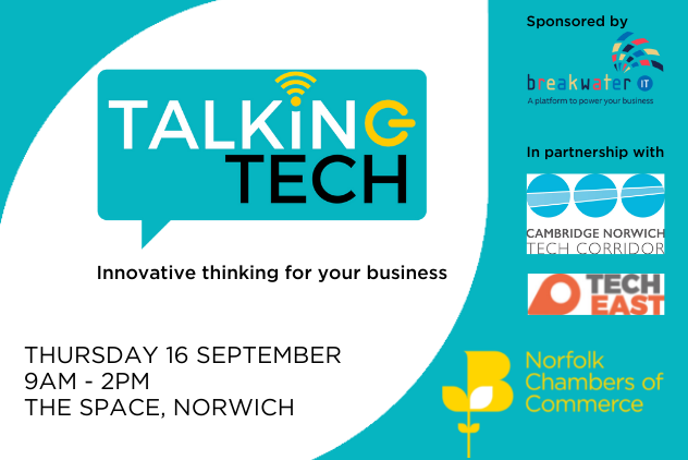 Norfolk Chambers partners with Tech East and Cambridge Norwich Tech Corridor for Talking Tech 2021