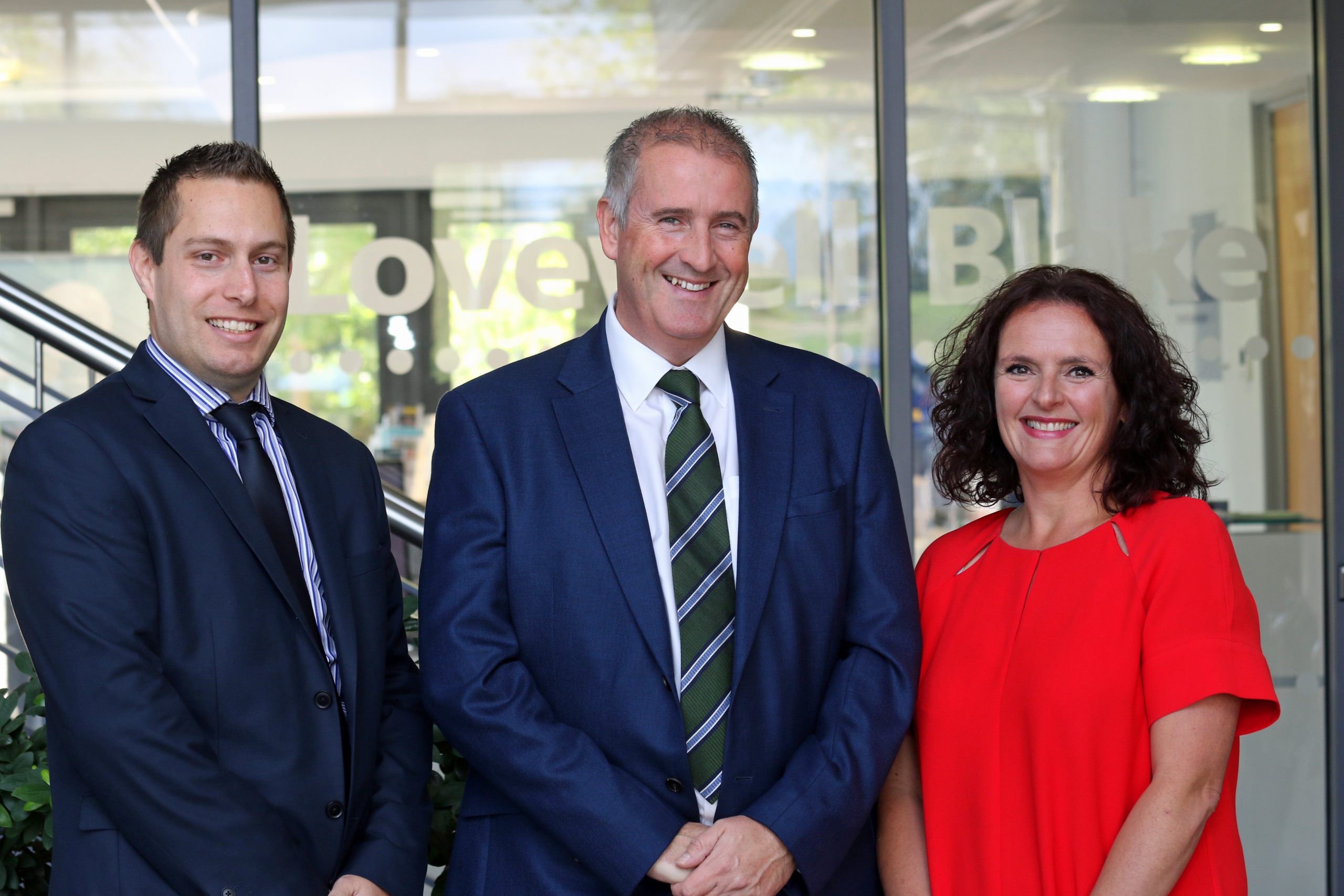 Lovewell Blake senior partner Paul Briddon (centre) with new partners Leigh Thurston and Mary Schofield