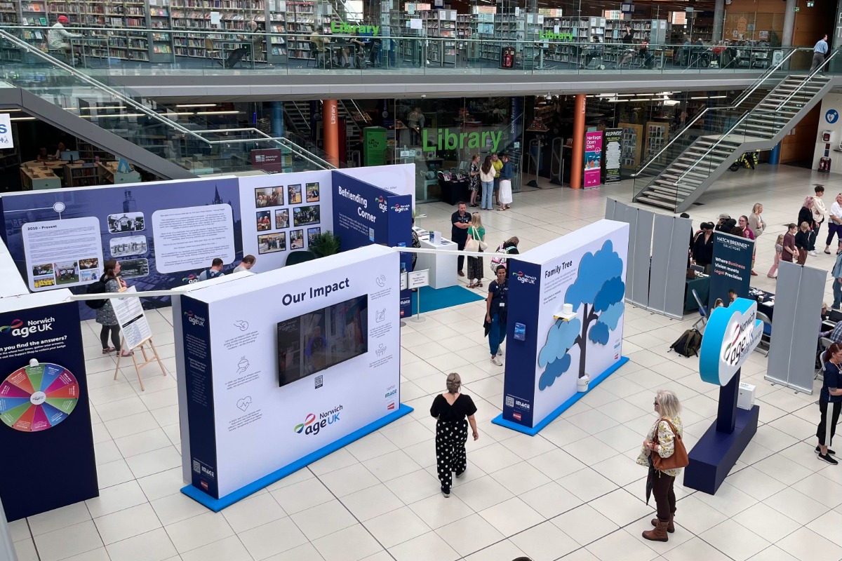 The Age UK Norwich History Exhibition in The Forum, Norwich