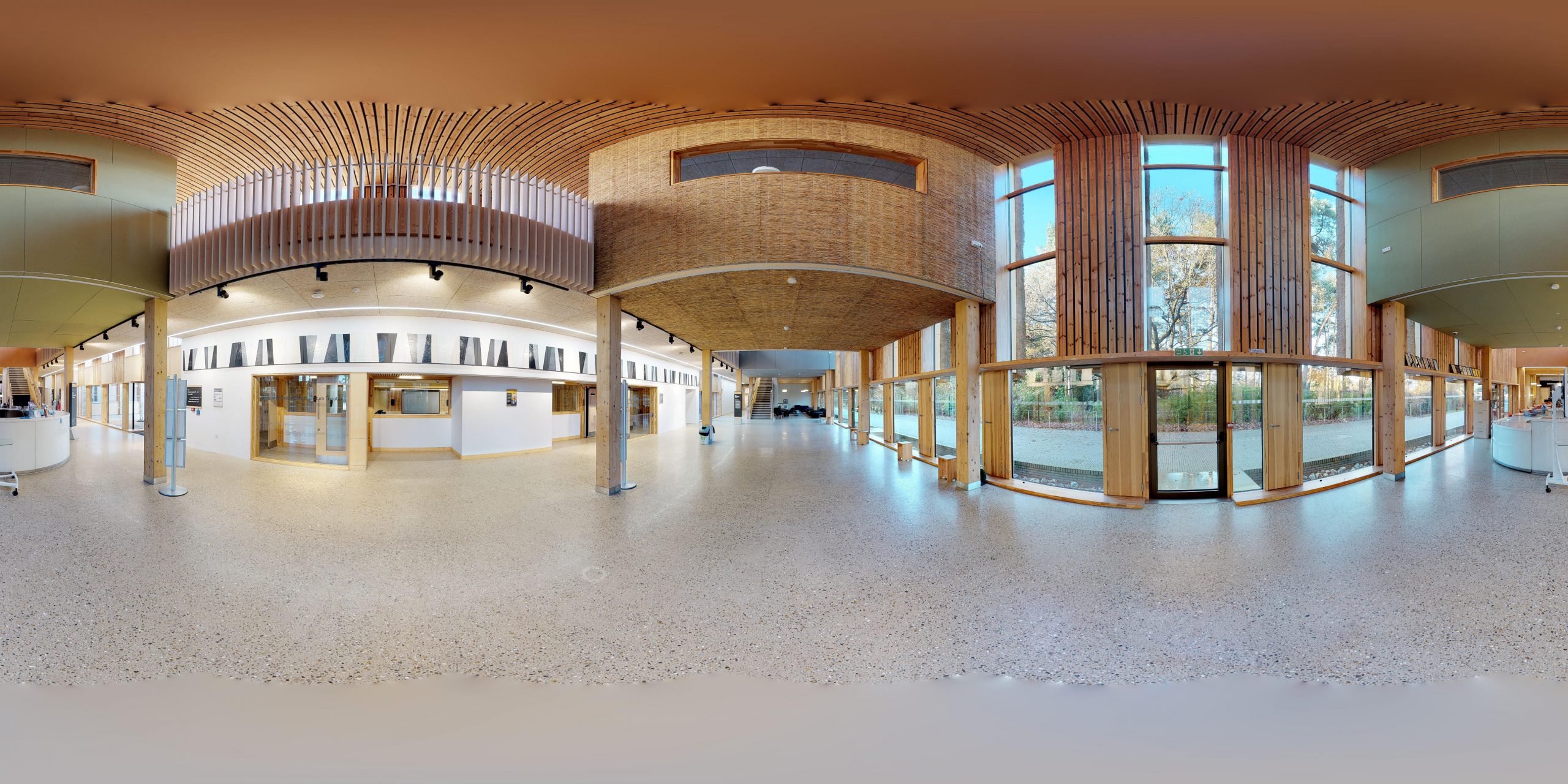 360 image of foyer and exhibition area