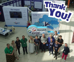 Thank you for Age UK Norwich Staff in front of exhibition at the Forum