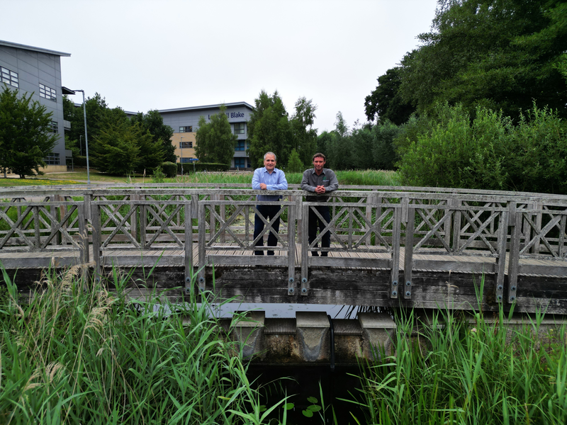 Company Director of E G Grounds Care Ltd Matthew Jervis with Jerry Fuller, a Director at Dencora for SJK Properties Ltd