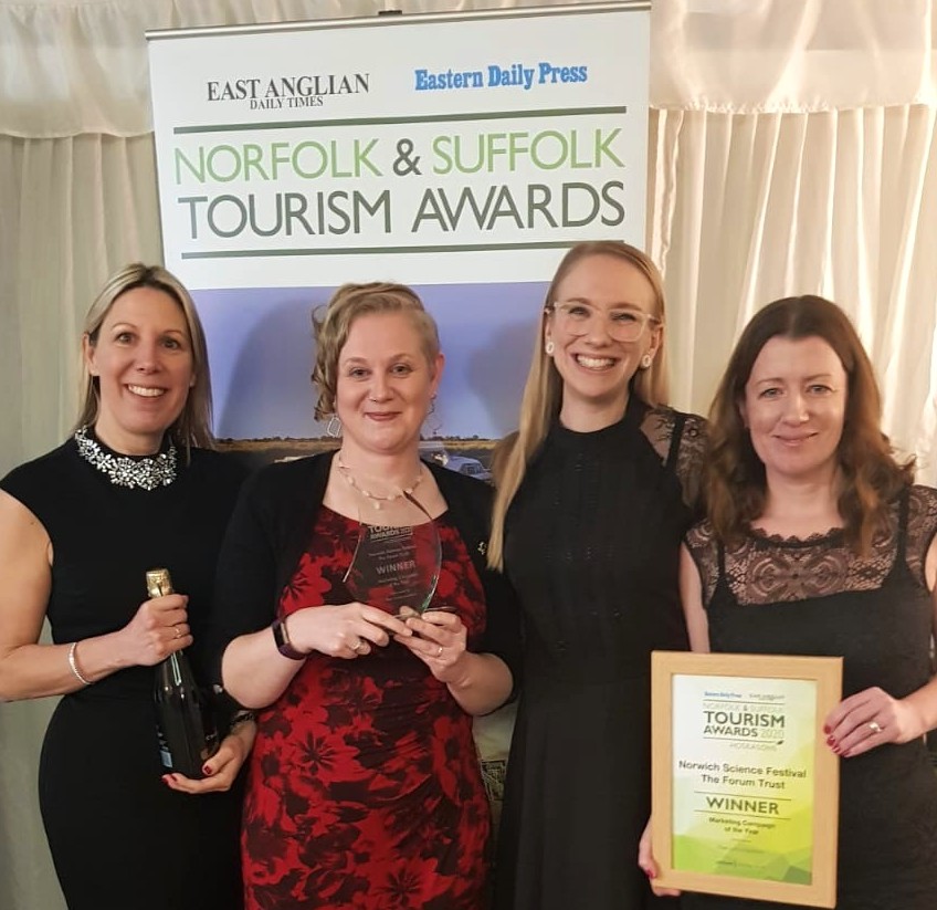 Norwich Science Festival win two awards at Norfolk and Suffolk Tourism Awards