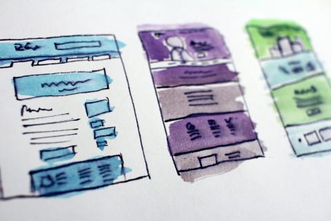 watercolour drawings of website design