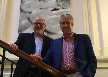 OPEN’s CEO John Gordon-Saker (left) with Karl Sandall (right)